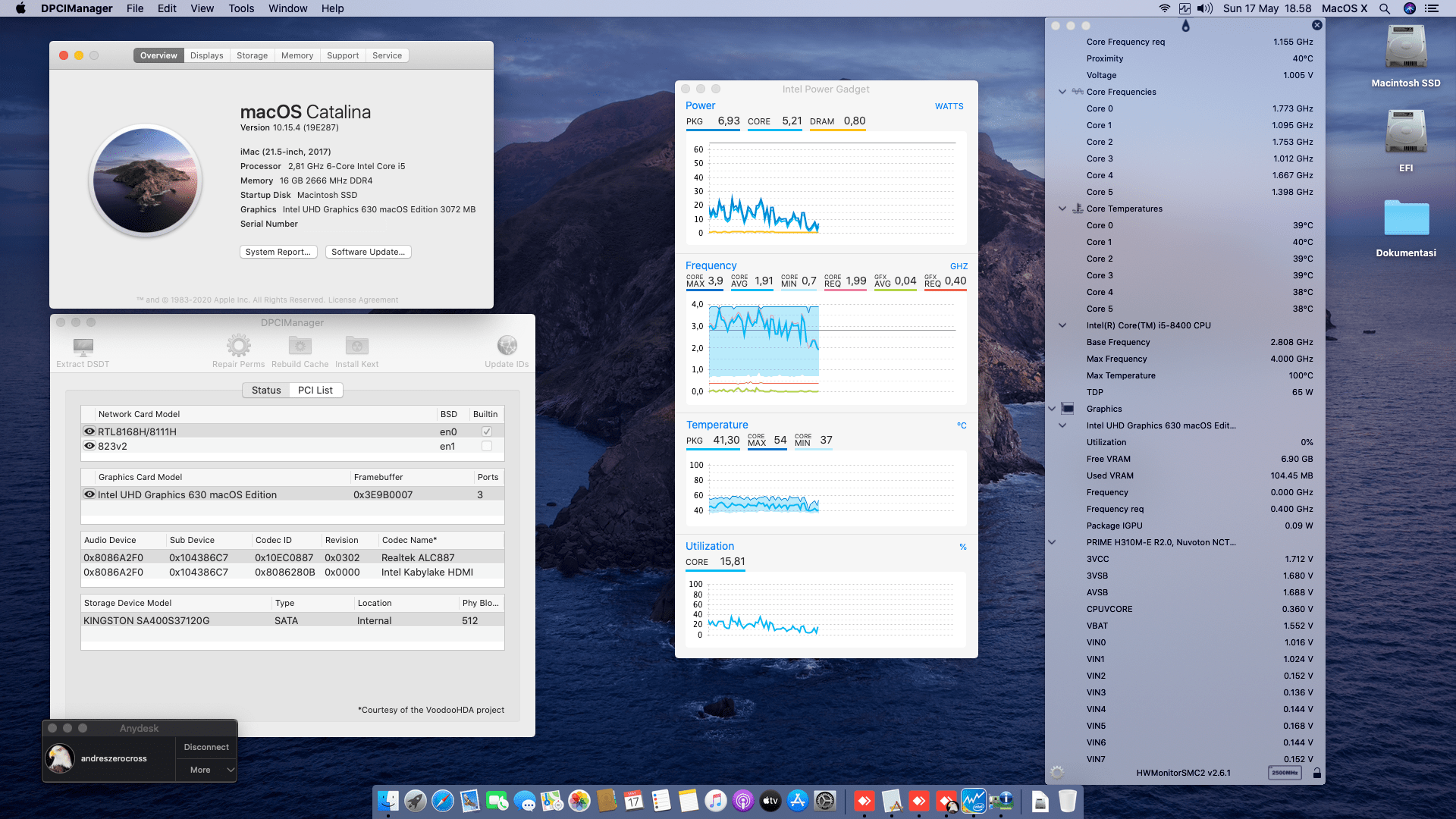 Success Hackintosh macOS Catalina 10.15.4 Build 19E287 in Asus Prime H310M-E + Intel Core i5 8400
